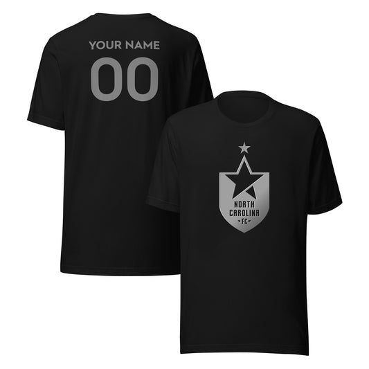 North Carolina FC Player or Personalized Silver 3D T-Shirt Black