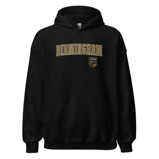 Birmingham legion fc embroidered wordmark adult hoodie - black