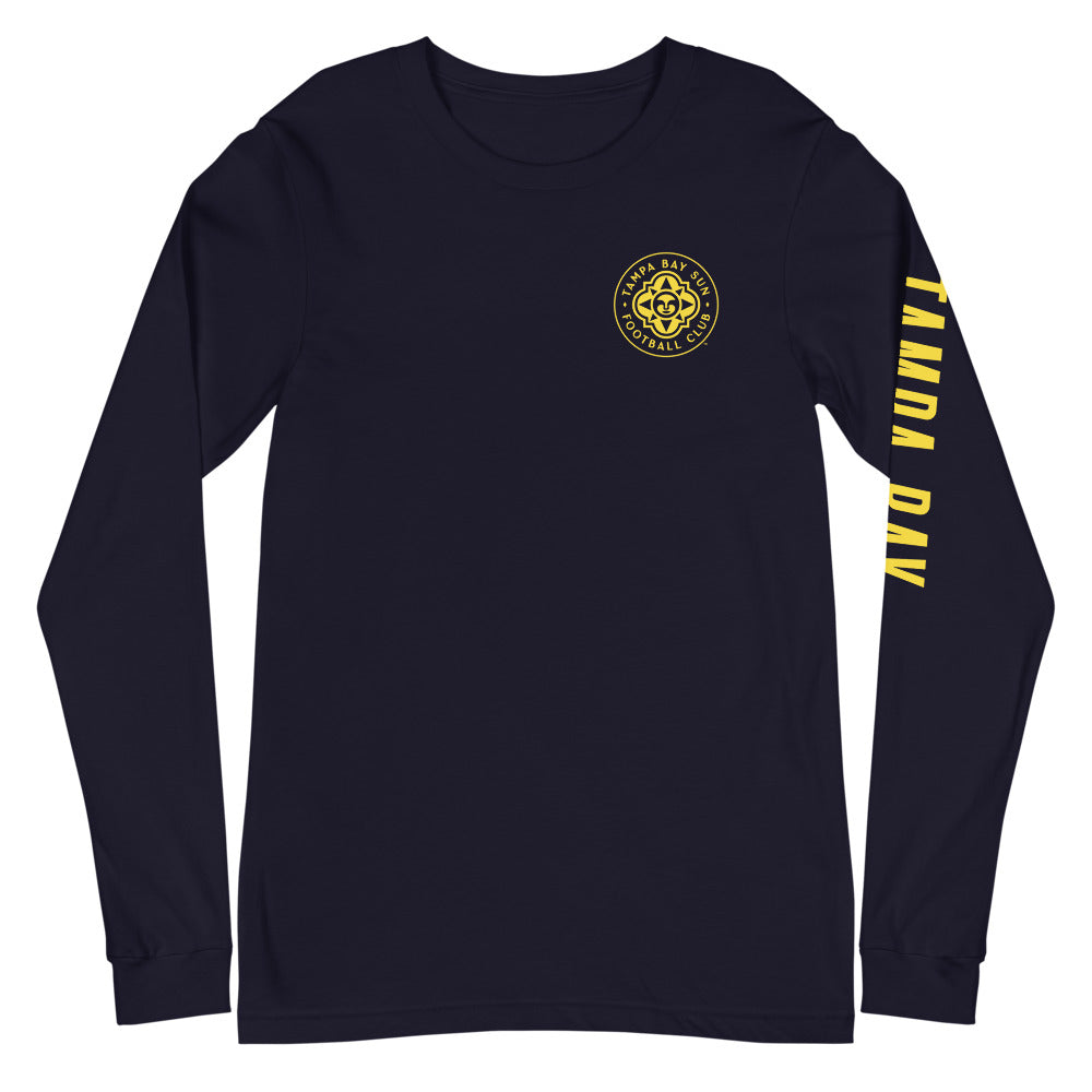 Tampa Bay Sun FC LC/Sleeve Crest 2-Hit Unisex Long Sleeve T-Shirt Navy