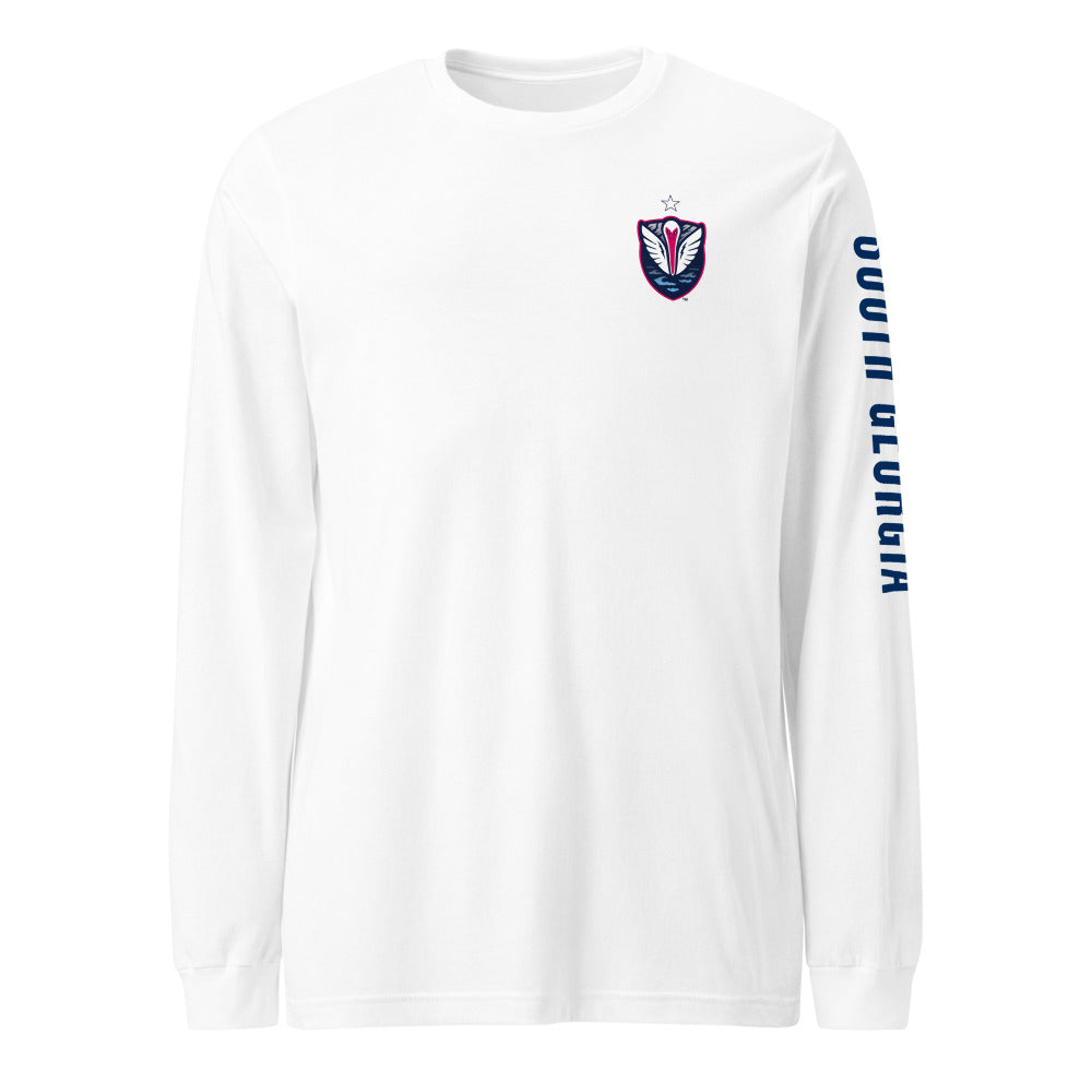 South Georgia Tormenta FC LC/Sleeve Crest 2-Hit Unisex Long Sleeve T-Shirt White