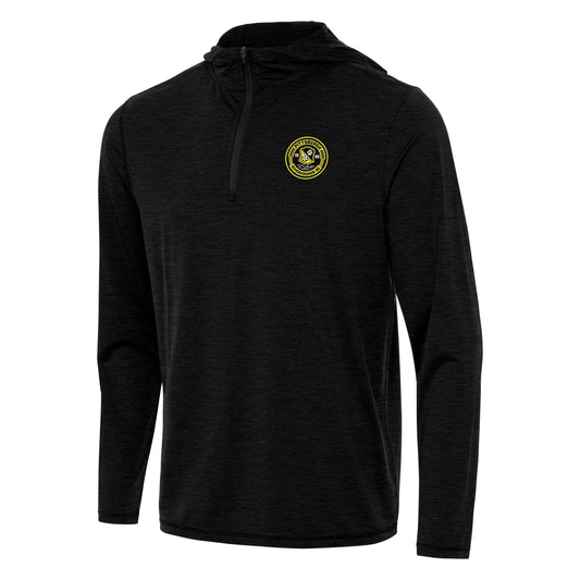 Pittsburgh riverhounds sc men's tidy 1/4 zip pullover hood - black heather