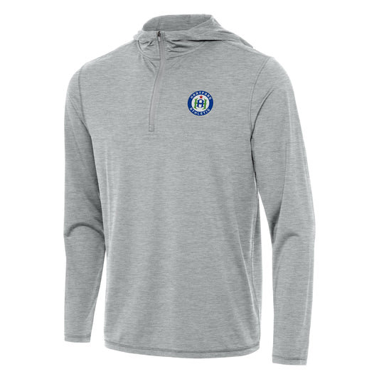Hartford athletic men's tidy 1/4 zip pullover hood - skyscraper heather
