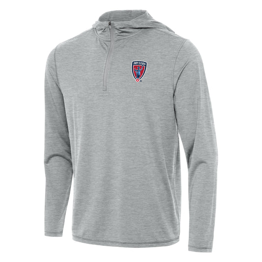 Indy eleven men's tidy 1/4 zip pullover hood - skyscraper heather