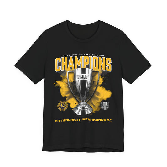 Pittsburgh Riverhounds SC 2025 USL Championship Champions Short Sleeve Tshirt