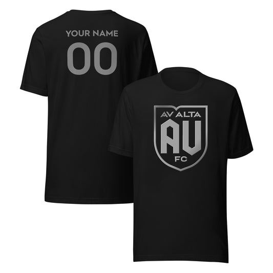 AV ALTA FC Player or Personalized Silver 3D T-Shirt Black