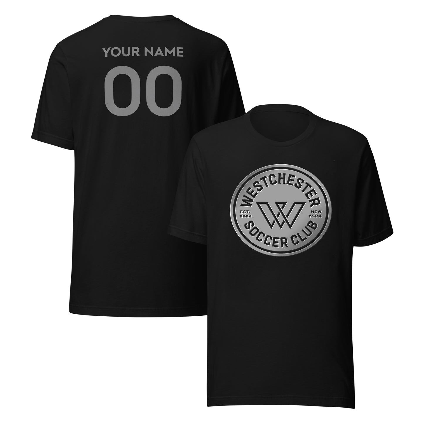Westchester SC Player or Personalized Silver 3D T-Shirt Black
