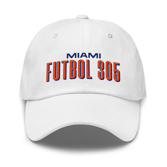 Miami fc embroidered classic team dad hat - white