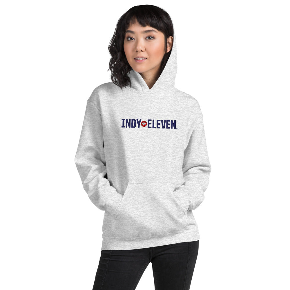 Indy Eleven Embroidered Wordmark Adult Hoodie