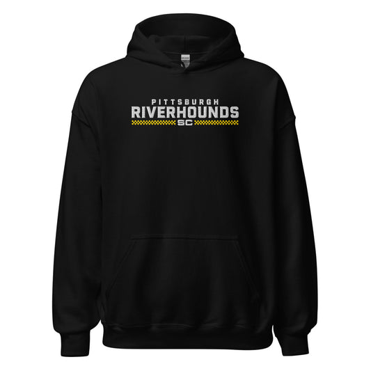 Pittsburgh riverhounds sc embroidered wordmark adult hoodie - black