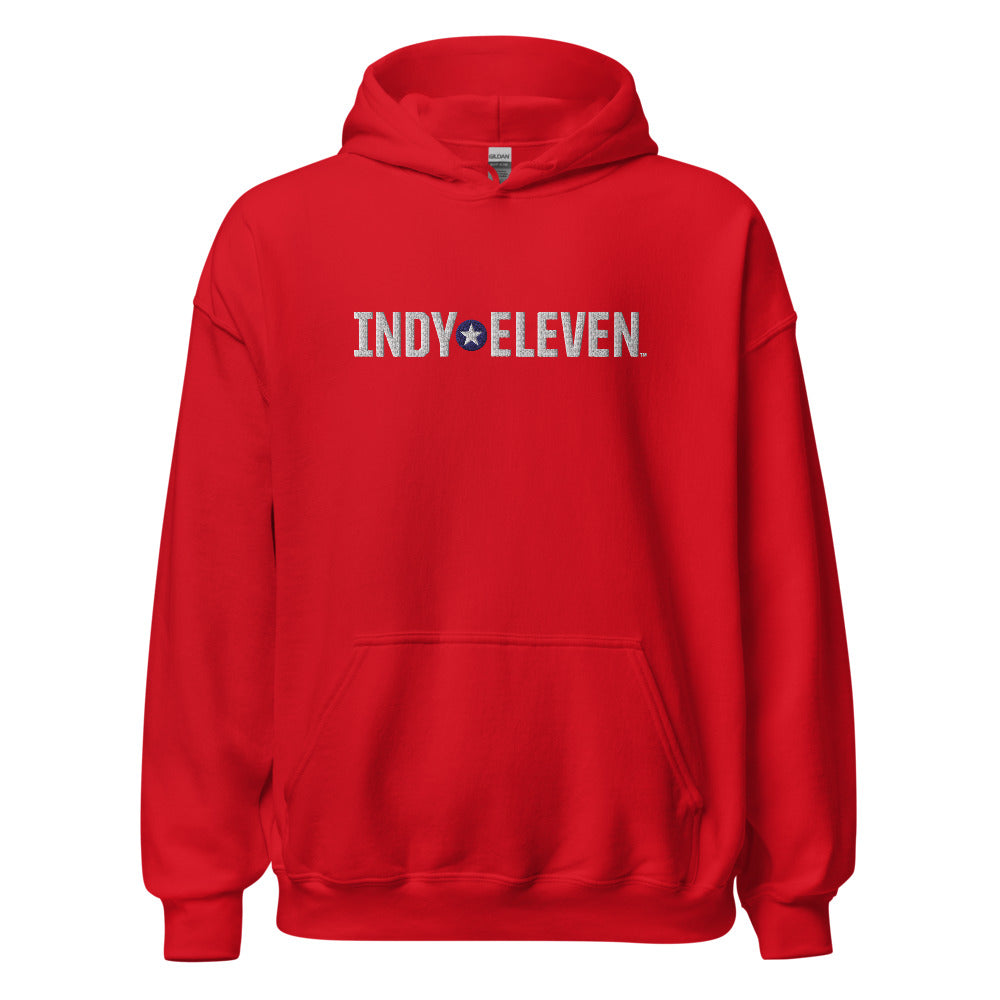 Indy Eleven Embroidered Wordmark Adult Hoodie