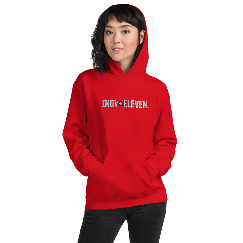 Indy Eleven Embroidered Wordmark Adult Hoodie