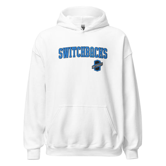 Colorado springs switchbacks embroidered wordmark adult hoodie - white