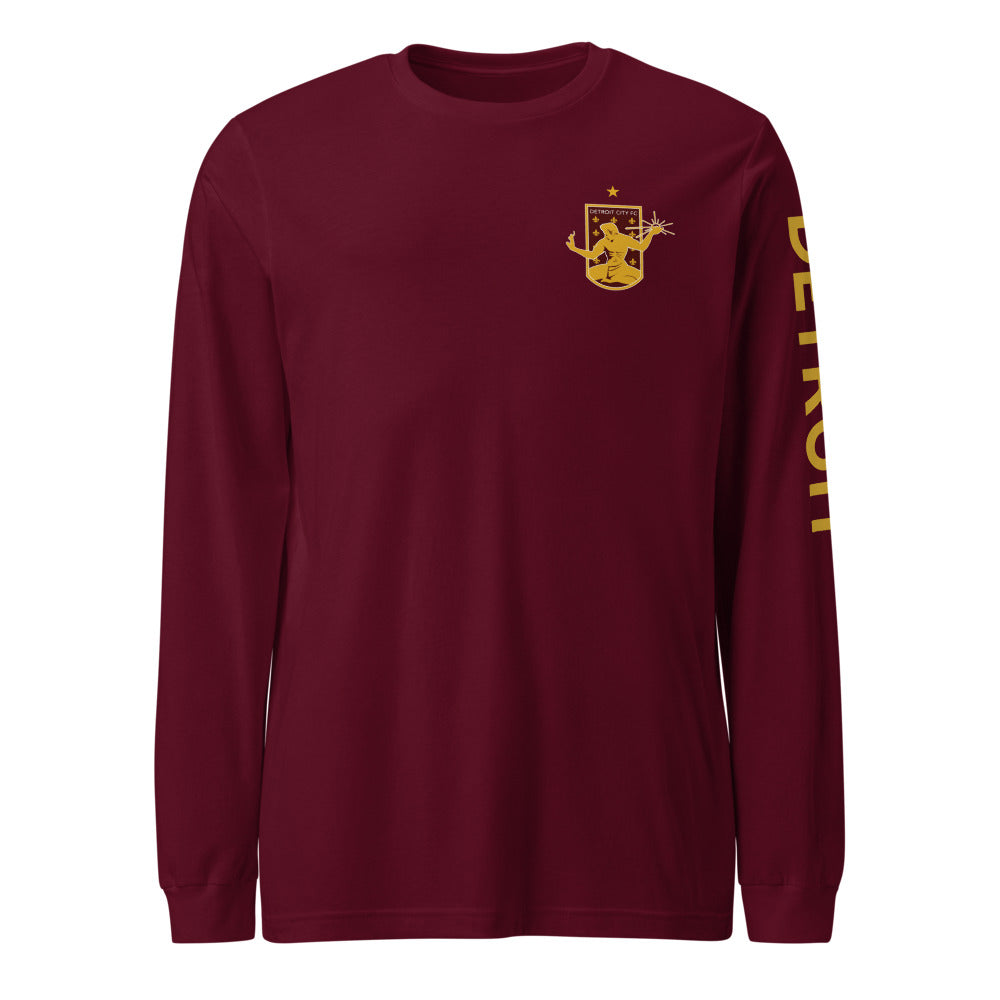 Detroit City FC LC/Sleeve Crest 2-Hit Unisex Long Sleeve T-Shirt