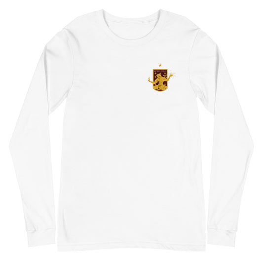 Detroit city fc lc/sleeve crest 2-hit unisex long sleeve t-shirt - white