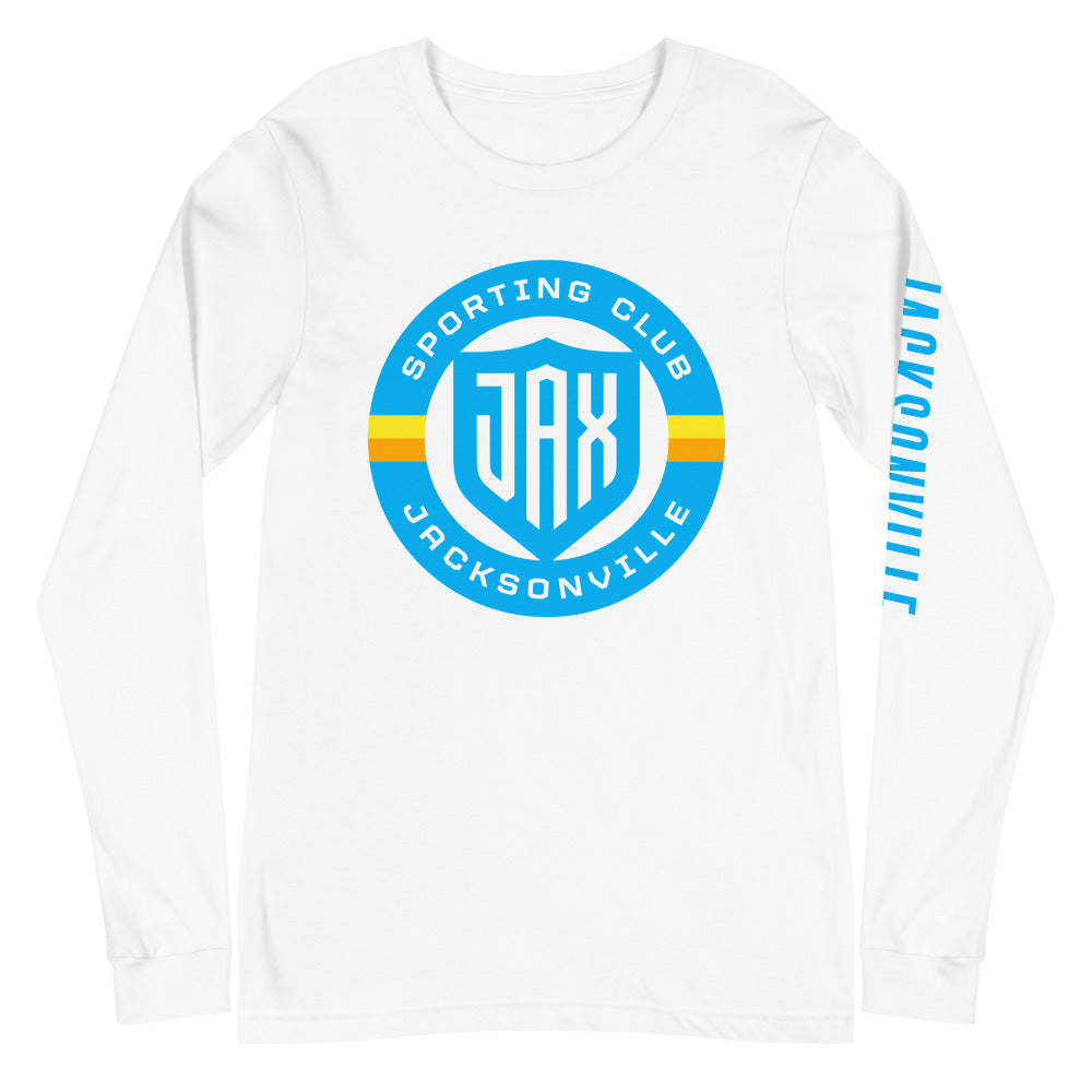 Sporting Jax LC/Sleeve Crest 2-Hit Unisex Long Sleeve T-Shirt White