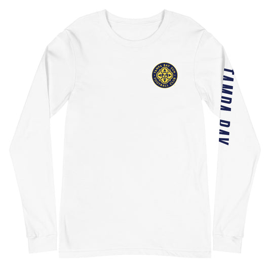 Tampa bay sun fc lc/sleeve crest 2-hit unisex long sleeve t-shirt - white
