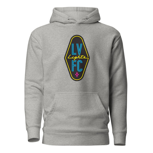 Las vegas lights fc crest cotton heritage premium hoodie - carbon grey