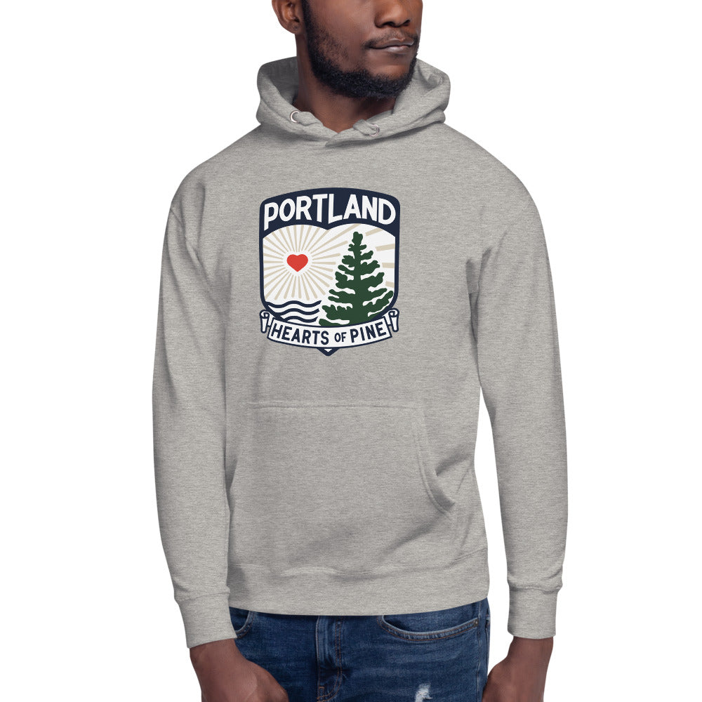 Portland Hearts of Pine Crest Cotton Heritage Premium Hoodie