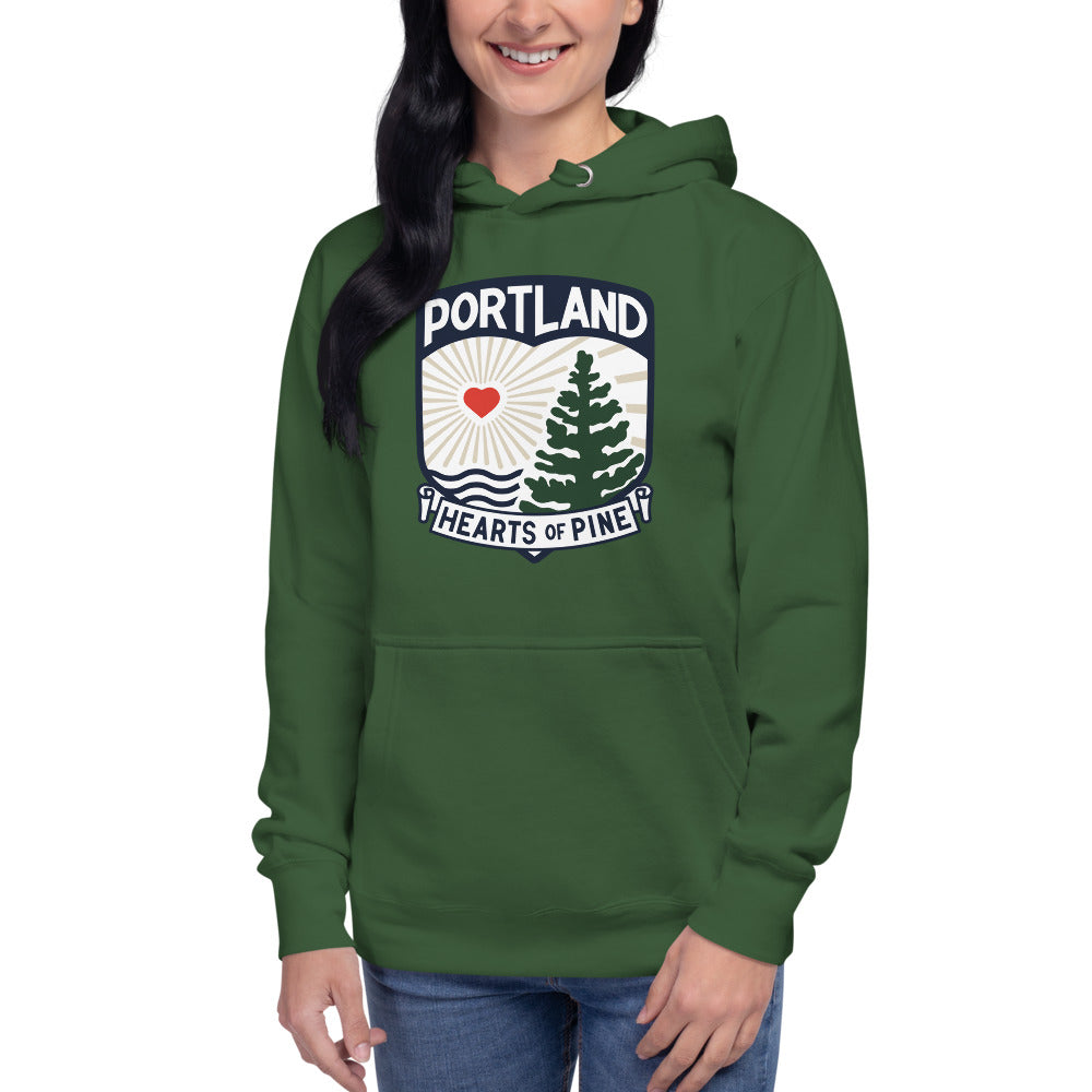 Portland Hearts of Pine Crest Cotton Heritage Premium Hoodie