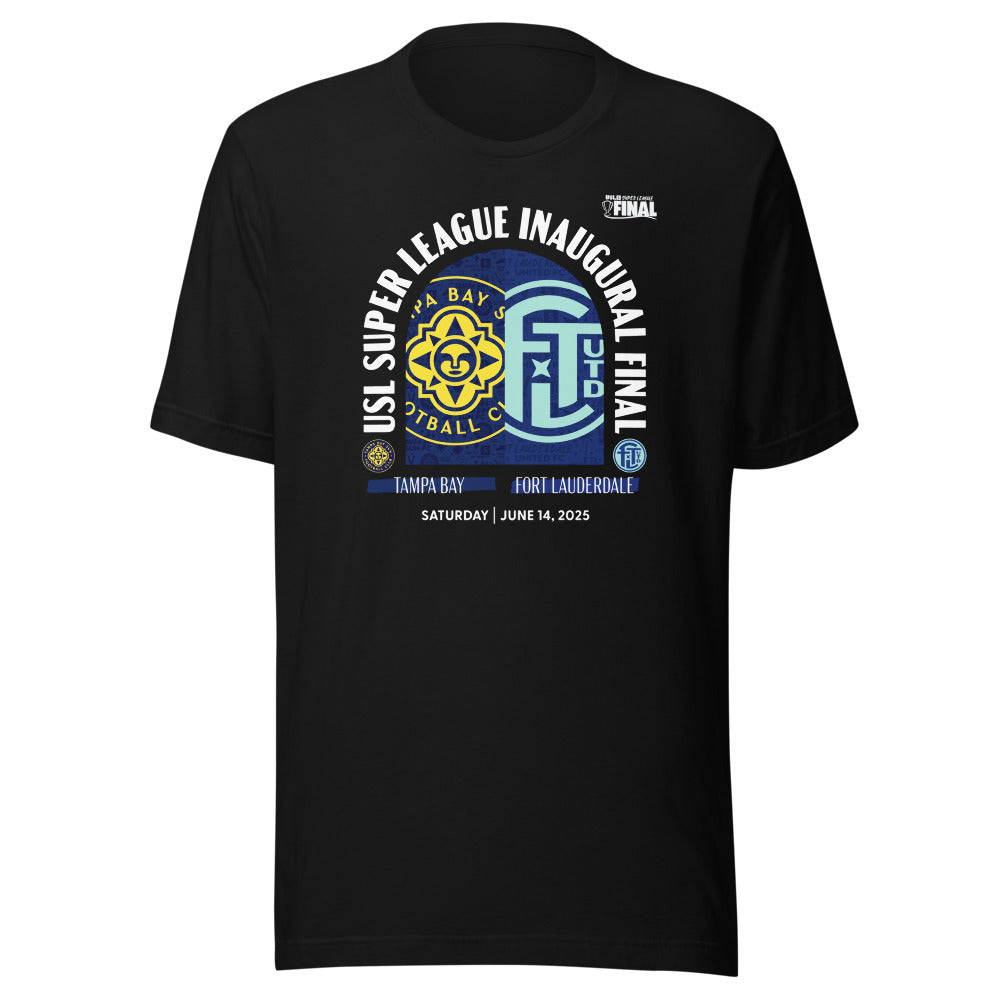 USL Super League Final Match-up Tampa Bay Sun FC v Fort Lauderdale United FC Adult T-Shirt Black