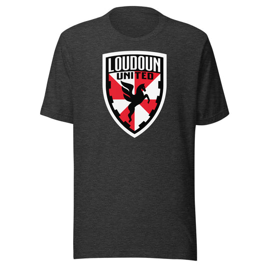 Loudoun united fc crest adult t-shirt - dark grey heather