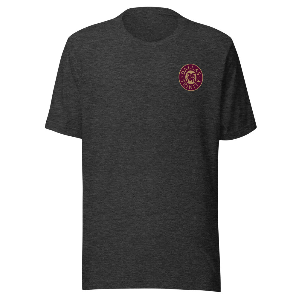 Dallas Trinity FC Crest Adult T-Shirt Dark Grey Heather