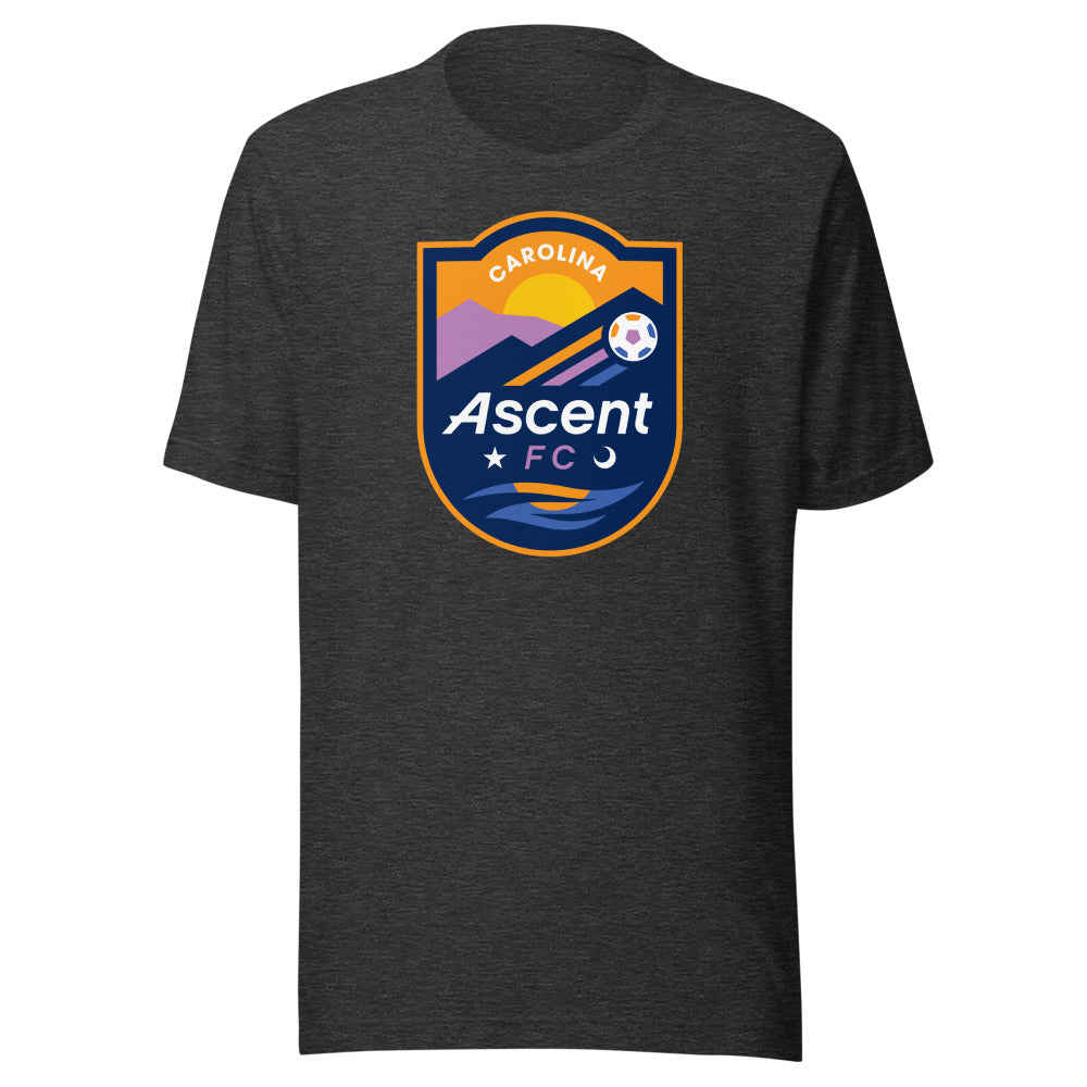 Carolina Ascent FC Crest Adult T-Shirt Dark Grey Heather
