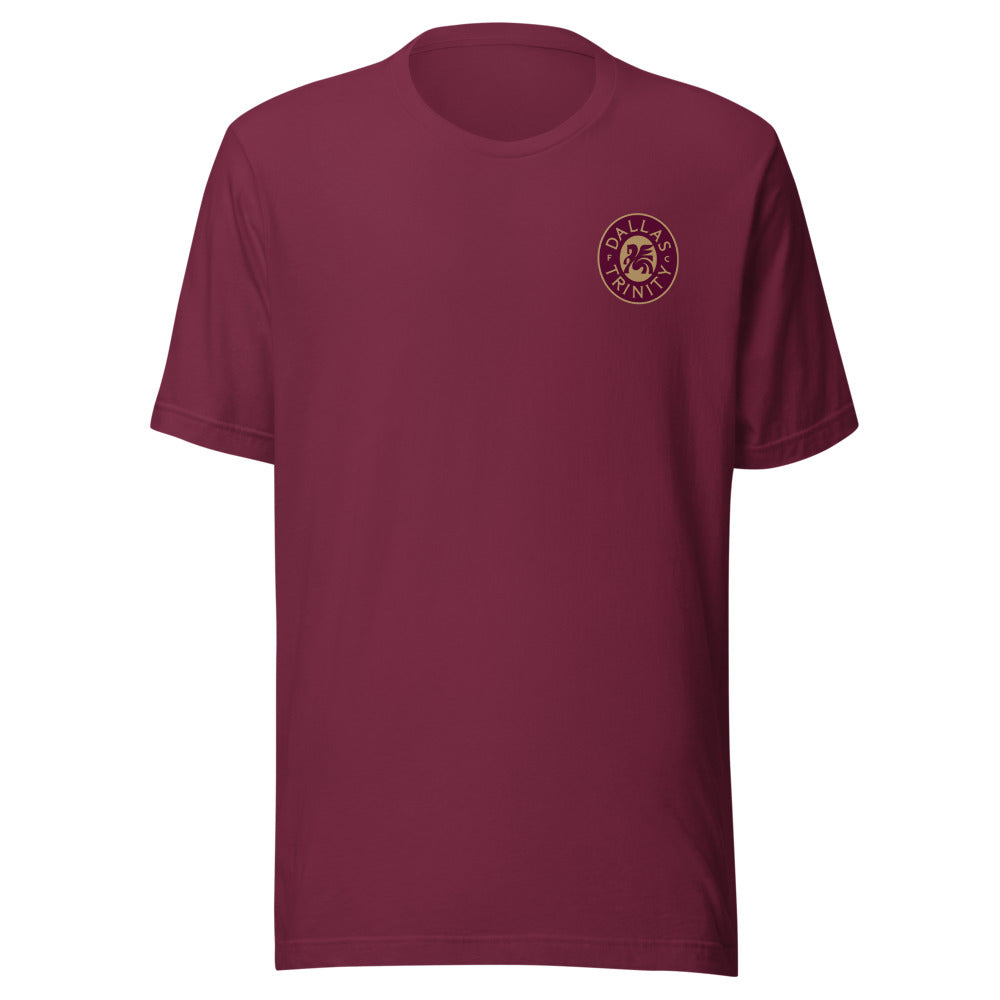 Dallas Trinity FC Crest Adult T-Shirt Maroon