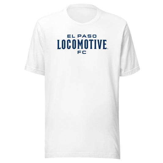 El paso locomotive wordmark adult t-shirt - white