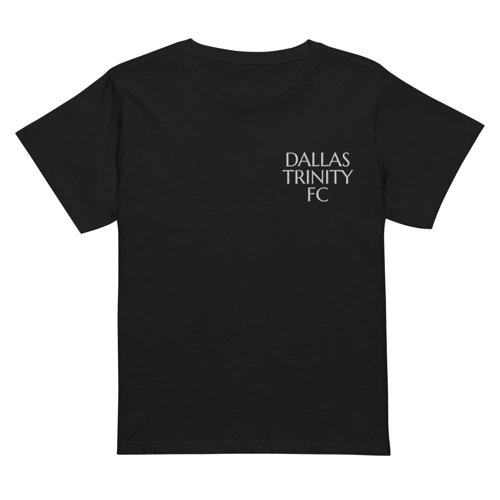 Dallas Trinity FC Embroidered Team Women's Cropped T-Shirt Black
